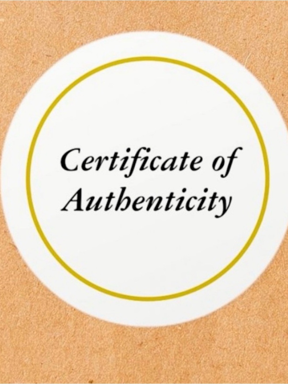 Certificate of Authenticity**-for items purchased under $500)